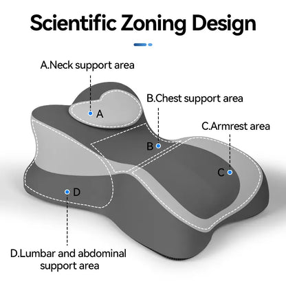 Ergonomic prone-position pillow - cool memory foam cushion